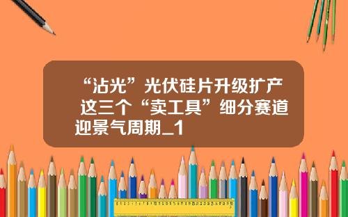 “沾光”光伏硅片升级扩产 这三个“卖工具”细分赛道迎景气周期_1