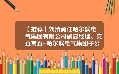 【推荐】刘清勇任哈尔滨电气集团有限公司副总经理、党委常委-哈尔滨电气集团子公司