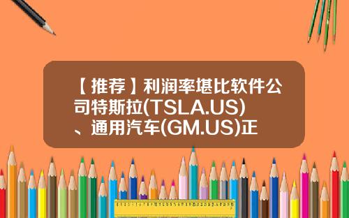 【推荐】利润率堪比软件公司特斯拉(TSLA.US)、通用汽车(GM.US)正在和股东争夺锂矿企业-美国通用汽车公司资本结构