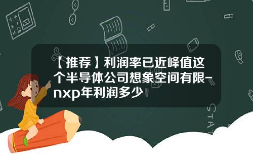 【推荐】利润率已近峰值这个半导体公司想象空间有限-nxp年利润多少