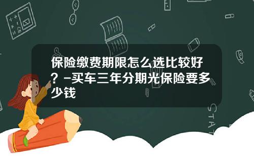 保险缴费期限怎么选比较好？-买车三年分期光保险要多少钱