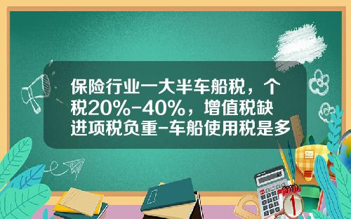 保险行业一大半车船税，个税20%-40%，增值税缺进项税负重-车船使用税是多少钱