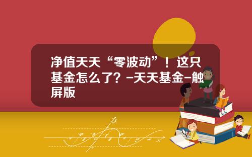 净值天天“零波动”！这只基金怎么了？-天天基金-触屏版