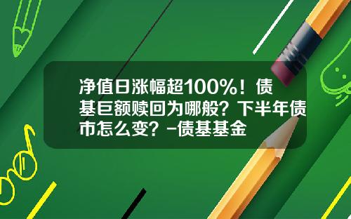 净值日涨幅超100%！债基巨额赎回为哪般？下半年债市怎么变？-债基基金