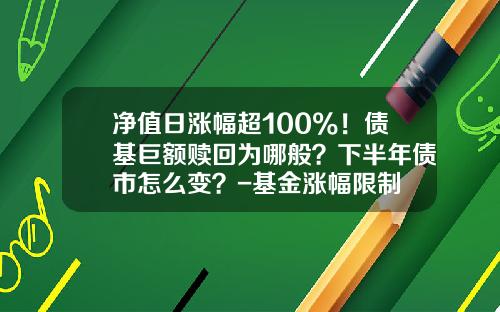 净值日涨幅超100%！债基巨额赎回为哪般？下半年债市怎么变？-基金涨幅限制