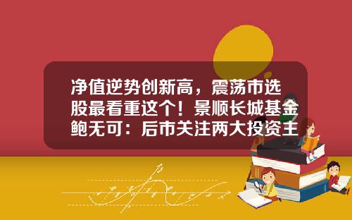 净值逆势创新高，震荡市选股最看重这个！景顺长城基金鲍无可：后市关注两大投资主线-景顺基金净值