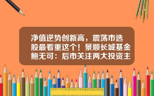 净值逆势创新高，震荡市选股最看重这个！景顺长城基金鲍无可：后市关注两大投资主线-景顺精选基金净值
