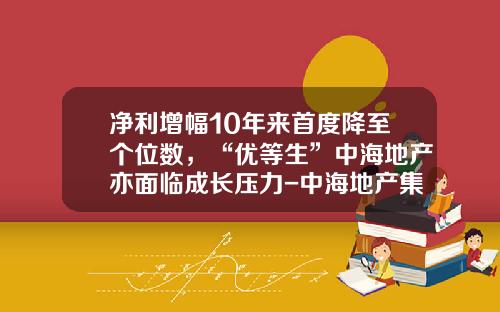 净利增幅10年来首度降至个位数，“优等生”中海地产亦面临成长压力-中海地产集团有限公司2004年年报