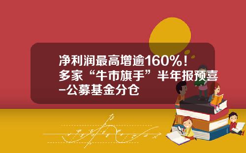 净利润最高增逾160%！多家“牛市旗手”半年报预喜-公募基金分仓