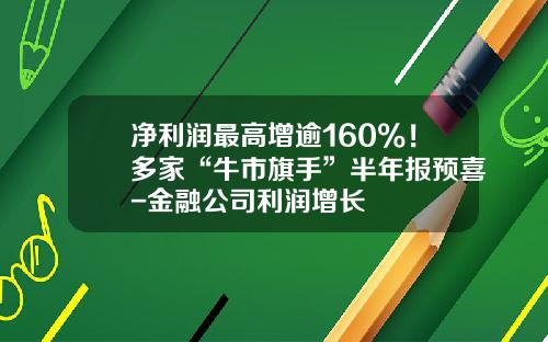 净利润最高增逾160%！多家“牛市旗手”半年报预喜-金融公司利润增长