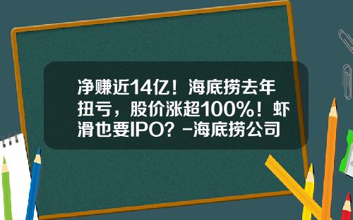 净赚近14亿！海底捞去年扭亏，股价涨超100%！虾滑也要IPO？-海底捞公司