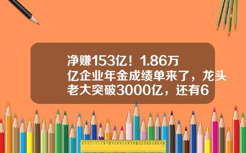 净赚153亿！1.86万亿企业年金成绩单来了，龙头老大突破3000亿，还有6家跻身“千亿俱乐部”-年金基金