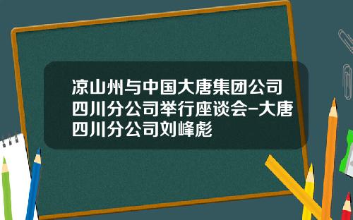 凉山州与中国大唐集团公司四川分公司举行座谈会-大唐四川分公司刘峰彪
