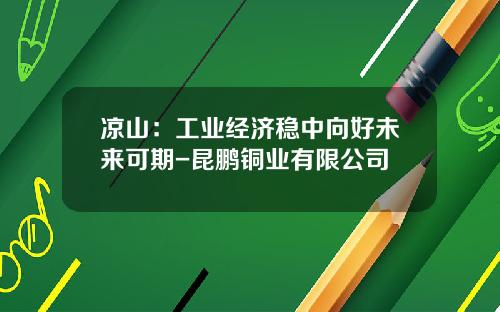 凉山：工业经济稳中向好未来可期-昆鹏铜业有限公司