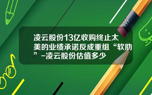 凌云股份13亿收购终止太美的业绩承诺反成重组“软肋”-凌云股份估值多少