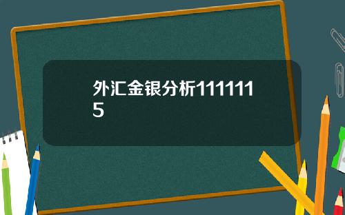 外汇金银分析1111115