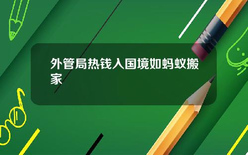 外管局热钱入国境如蚂蚁搬家
