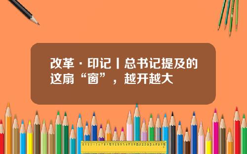 改革·印记丨总书记提及的这扇“窗”，越开越大