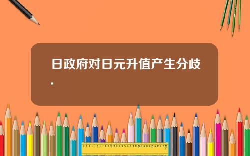 日政府对日元升值产生分歧.