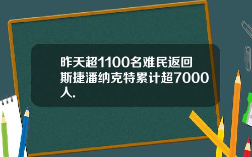 昨天超1100名难民返回斯捷潘纳克特累计超7000人.