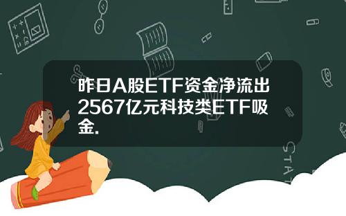 昨日A股ETF资金净流出2567亿元科技类ETF吸金.