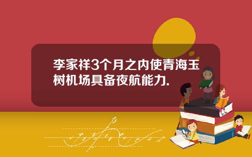 李家祥3个月之内使青海玉树机场具备夜航能力.