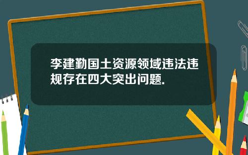 李建勤国土资源领域违法违规存在四大突出问题.