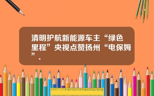 清明护航新能源车主“绿色里程”央视点赞扬州“电保姆”.
