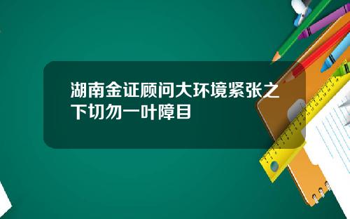 湖南金证顾问大环境紧张之下切勿一叶障目