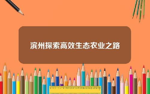 滨州探索高效生态农业之路
