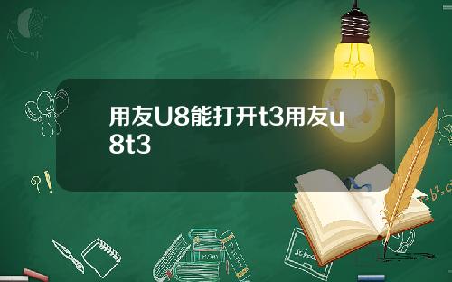 用友U8能打开t3用友u8t3