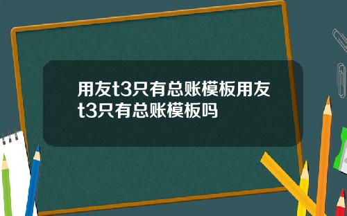 用友t3只有总账模板用友t3只有总账模板吗
