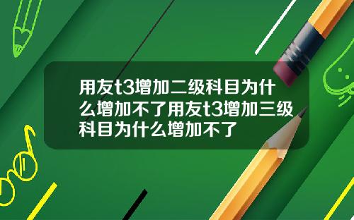 用友t3增加二级科目为什么增加不了用友t3增加三级科目为什么增加不了