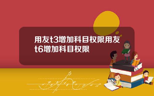 用友t3增加科目权限用友t6增加科目权限