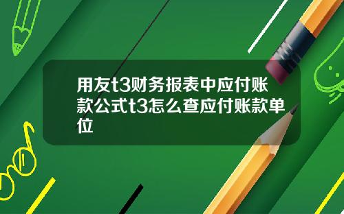用友t3财务报表中应付账款公式t3怎么查应付账款单位