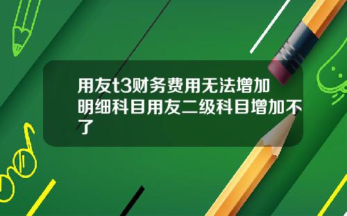 用友t3财务费用无法增加明细科目用友二级科目增加不了