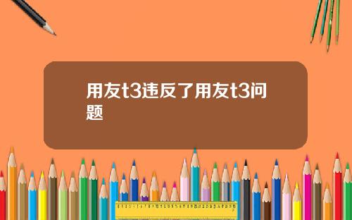 用友t3违反了用友t3问题