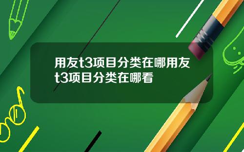 用友t3项目分类在哪用友t3项目分类在哪看