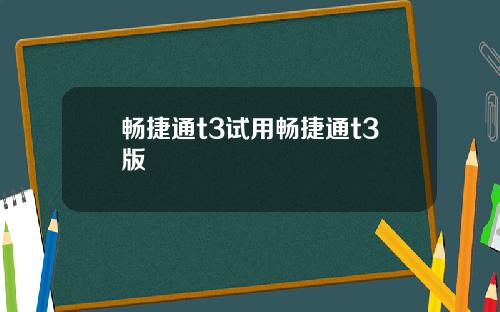 畅捷通t3试用畅捷通t3版