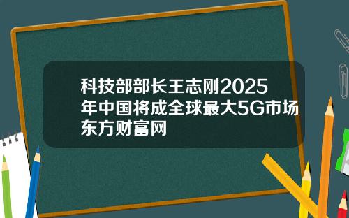 科技部部长王志刚2025年中国将成全球最大5G市场东方财富网