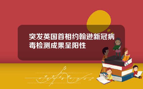 突发英国首相约翰逊新冠病毒检测成果呈阳性