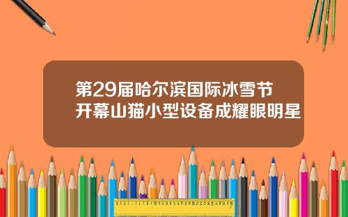 第29届哈尔滨国际冰雪节开幕山猫小型设备成耀眼明星