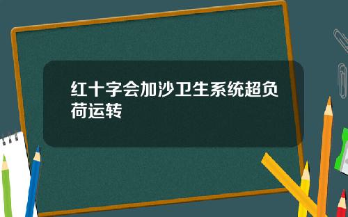 红十字会加沙卫生系统超负荷运转