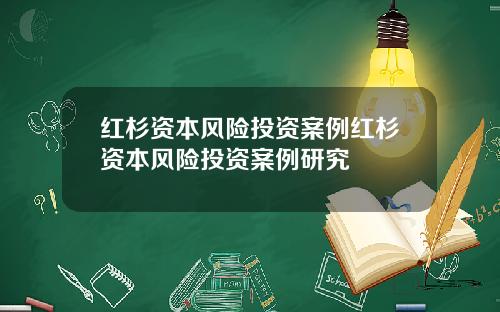 红杉资本风险投资案例红杉资本风险投资案例研究