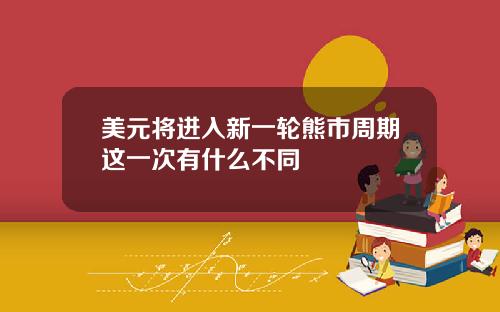美元将进入新一轮熊市周期这一次有什么不同