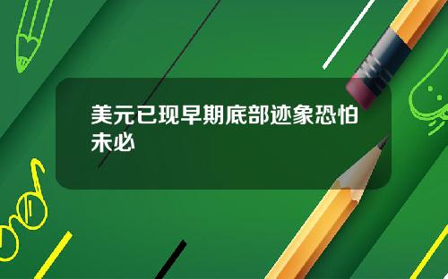 美元已现早期底部迹象恐怕未必