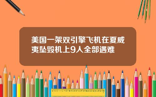 美国一架双引擎飞机在夏威夷坠毁机上9人全部遇难