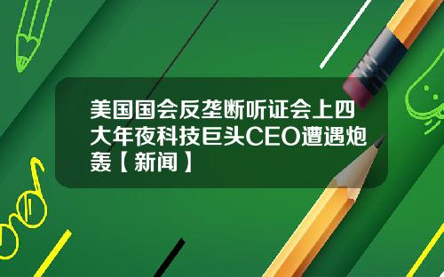 美国国会反垄断听证会上四大年夜科技巨头CEO遭遇炮轰【新闻】