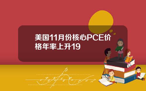 美国11月份核心PCE价格年率上升19