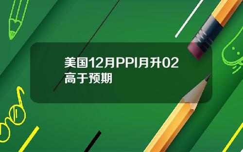 美国12月PPI月升02高于预期